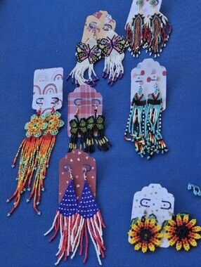CHOOSE: HUICHOL Glass Seed Bead dangle earrings 🕊 Beautiful Handmade BOHO 🌿PGD